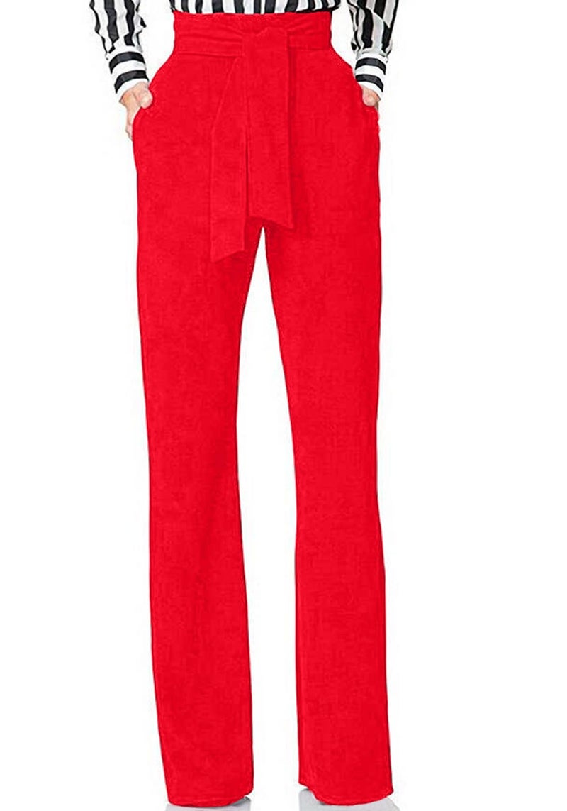 LKOUS Women's Stretchy High Waisted Straight Leg Dress Pants Office Daily Business Casual Bottoms - Image 1